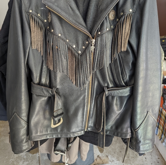 Harley Davidson Leather Jacket with Fringe - Picture 8 of 8